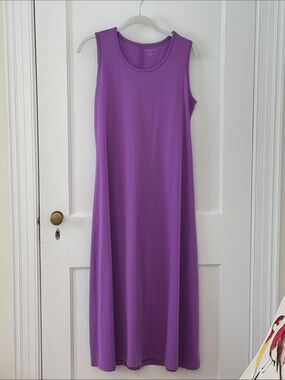 Like new! Appleseed's Purple Scoop Neck Sleeveless A-line Maxi Dress, size PM